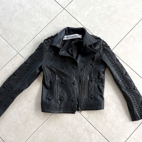 NOUR HAMMOUR Saturday leather jacket - Picture 4 of 10
